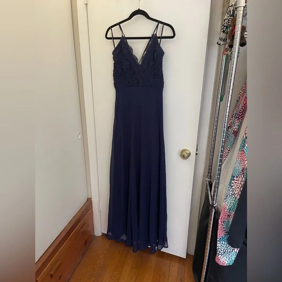 Lulu’s Madalyn Navy Blue Lace Maxi Dress - Picture 8 of 9